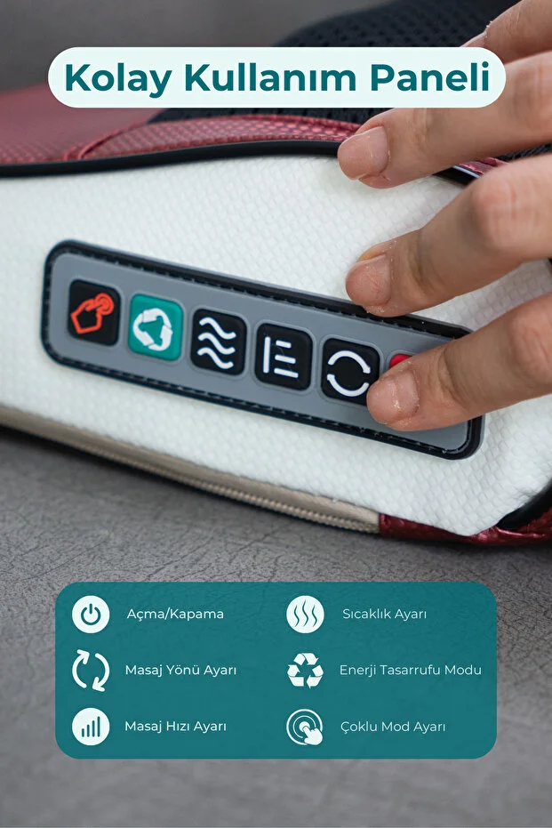 Elektrikli Boyun Bel Sırt Ovmalı Isıtmalı Yoğurmalı Çok Amaçlı Masaj Yastığı